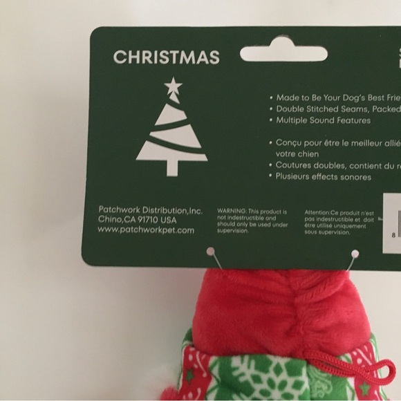 NEW 24” Dog Toy Snuggler Long Leg Muttley Santa with Squeaker | Patchwork Pet - Picture 5 of 11